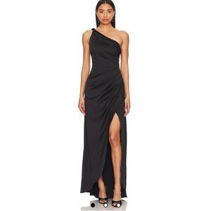 Elliatt Black Asymmetrical One-Shoulder Gown
